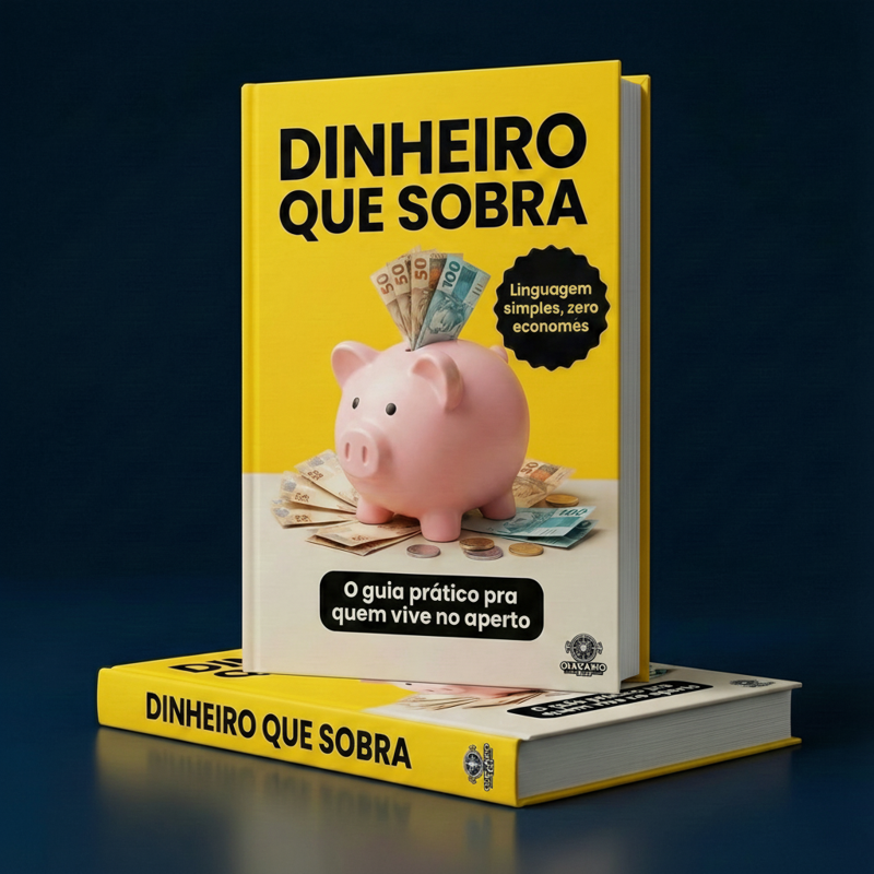 Capa do e-book Dinheiro que Sobra — O Guia Prático pra Quem Vive no Aperto